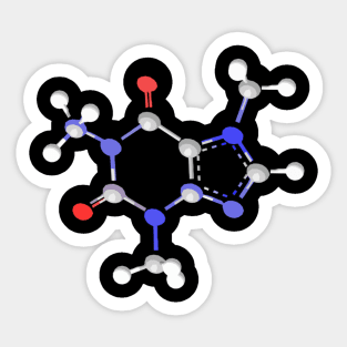 Caffeine Molecule Sticker